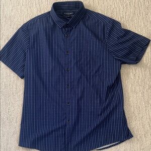 Nautica Men's Blue and Red Striped Button Down Shirt